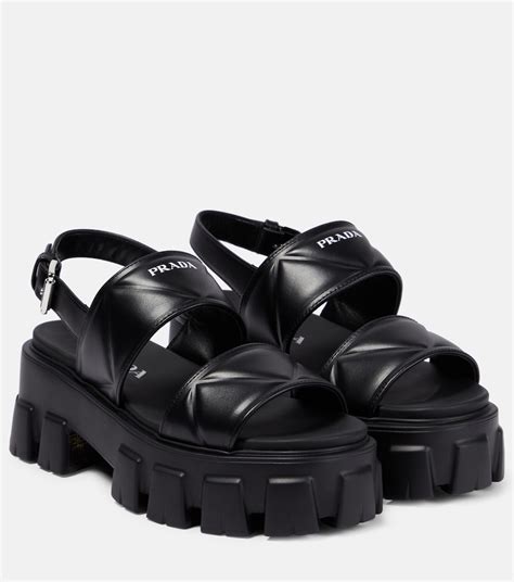 prada black and white sandal